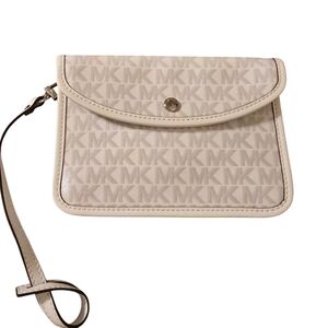 Michael Kors Beige Monogram Wristlet